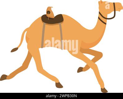 Junge Kamel laufen Icon Cartoon Vektor. Jage die Aufzucht. Pferdetradition Stock Vektor