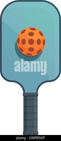 Team Tennis Paddle Symbol Cartoon Vektor. Racket Pickleball. Community-Abzeichen Stock Vektor