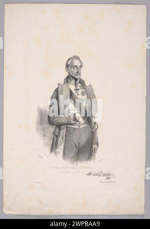 Porträt von Alfred Fürst von Windisch-Graetz, kaiserlicher österreichischer Feldmarschall, erstellt 1849 von Josef Kriehuber, L.T. Neumann und Johann Rauh, mit Militäruniform und Insignien. Stockfoto