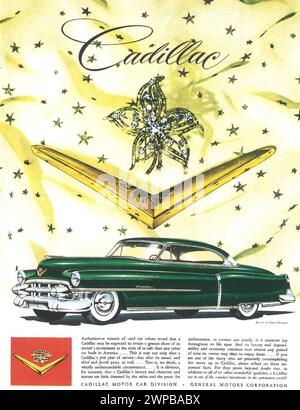 1953 Cadillac 2-Türige Limousine-Harry Winston Jewels Print-Anzeige Stockfoto