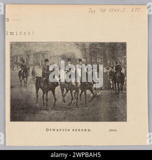 Bildwiedergabe: Jan Chełmiński (1851-1925), Eröffnung der Saison; Z: "Tygodnik Ilustrowany" 1891, Nr. 69 (25. April), S. 272; Tygodnik Ilustrowany (Warschau; Zeitschrift; 1859-1939); 1891 (1841-00-00-1841-00-00); Stockfoto