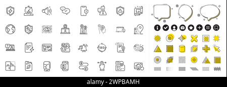 Satz von Symbolen für Seo, lauter Ton und ab-Testlinien für die Web-App. Piktogrammsymbol Vektor Stock Vektor