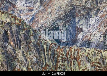 Felswände am Grimselpass, Schweiz, Berner Oberland Stockfoto