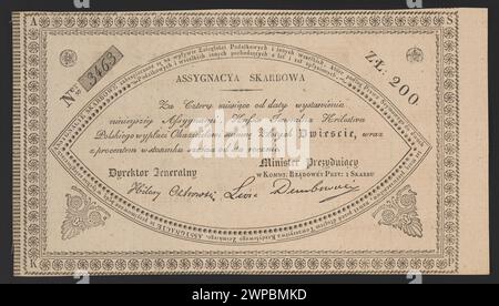 Offizielles Dokument aus dem Jahr 1831, in dem die Zuweisungen von Finanzmitteln, die Buchführung und die behördliche Aufsicht der Regierung detailliert aufgeführt sind. Stockfoto