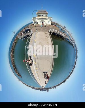 Full Circle Panorama: St. Kilda Pier, St. Kilda, Australien (nur fuer redaktionelle Verwendung. Keine Werbung. Referenzdatenbank: http://www.360-berlin Stockfoto