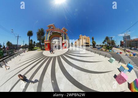 Full Circle Panorama: Luna Park St. Kilda, Australien (nur fuer redaktionelle Verwendung. Keine Werbung. Referenzdatenbank: http://www.360-berlin.de. Stockfoto