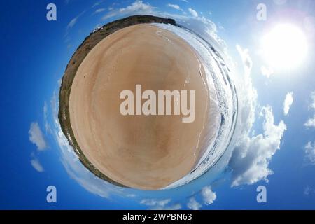 Rundumpanorama: Nordstrand, Nazare, Portugal Stockfoto