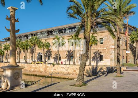 Marinemuseum, ehemalige Gefangene und Sklaven Baracken für Zwangsarbeit im Arsenal. 18. Jahrhundert, Militäringenieur Mateo Vodopich, Stadt Cartagena. Stockfoto