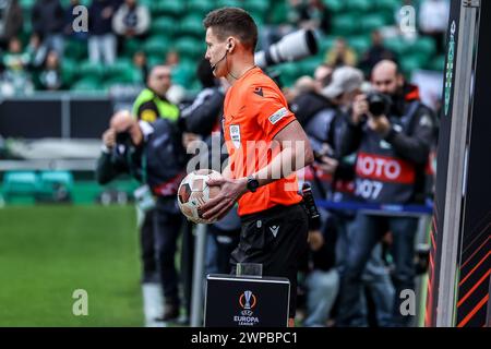 Lissabon, Portugal . März 2024. Lissabon Portugal, 6. März 2024: Schiedsrichter Daniel Siebert im Spiel der UEFA Europa League zwischen Sporting CP gegen Atalanta BC im Jose Alvalade Stadium in Lissabon (João Bravo /SPP). /Alamy Live News Stockfoto