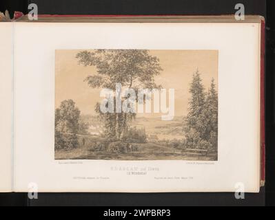 „Kras“ von Misierowicz und Orda (1876) zeigt eine Landschaft in Krasław, Lettland, die polnische Grafik und historische Ansichten Polens aus dem 19. Jahrhundert widerspiegelt. Stockfoto
