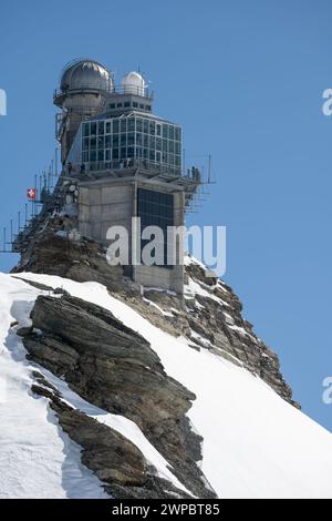 Top of Europe, Sphinx Observatorium auf der Spitze der Junfrau in der Schweiz, dem Gipfel der Alpen Stockfoto