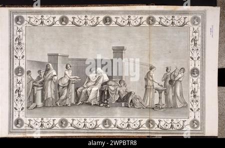 Vestigia delle Terme di Tito. Quadro: Aldobrandy Wedding Carlone, Marco (1742-1796), Smuglewicz, Franciszek (1745-1807), Manna, Pietro (17 ..- 18 ..); nach 1776 (2. Ausgabe von Schwarz-weiß) (1776-00-1801-00-00); Rom, SAS-Zubrzycki Jan, Sammlung, Vestigia delle Terme di Tito, 1776, Illustration, Archäologie, Mythologie, Antike, Kauf (Provenienz) Stockfoto