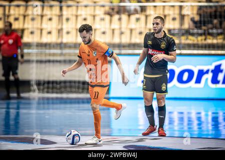 6. März 2024, Jaragua do Sul, Santa Catarina, Brasilien: JARAGUA DO SUL (SC), 06.03.2024- MEISTERSCHAFT/FUTSAL/SUPERCUP-Lanze während des Spiels zwischen Magnus Futsal (SP) und Apodi Futsal (RN), gültig für den Männer Futsal Super Cup 2024, ausgetragen am Mittwoch, 6. März, in der Arena Jaragua do Sul, Santa Catarina. (Kreditbild: © Richard Ferrari/TheNEWS2 via ZUMA Press Wire) NUR REDAKTIONELLE VERWENDUNG! Nicht für kommerzielle ZWECKE! Stockfoto