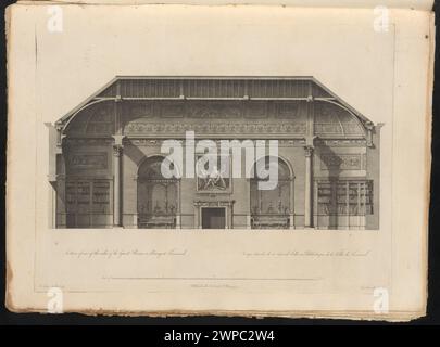 Querschnitt der Bibliothek im Kenwood House; Zucchi, Giuseppe Carlo (1721–1805), Adam, Robert (1728–1792); 1774 (1774-00-00-1778-00-00); Stockfoto