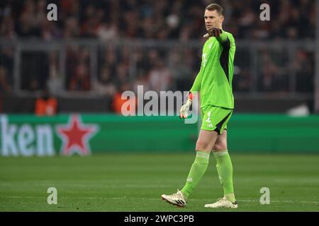 München, Deutschland. März 2024. Manuel neuer von Bayern München während des UEFA Champions League-Spiels in der Allianz Arena, München. Der Bildnachweis sollte lauten: Jonathan Moscrop/Sportimage Credit: Sportimage Ltd/Alamy Live News Stockfoto