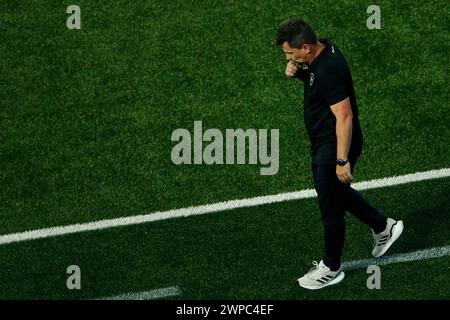 Rio de Janeiro, Brasilien. März 2024. Botafogo-Trainer Fabio Matias während des Spiels zwischen Botafogo und Red Bull Bragantino für die dritte Phase der Copa CONMEBOL Libertadores 2024 im Nilton Santos Stadium in Rio de Janeiro, Brasilien am 6. März. Foto: Nadine Freitas/DiaEsportivo/Alamy Live News Credit: DiaEsportivo/Alamy Live News Stockfoto