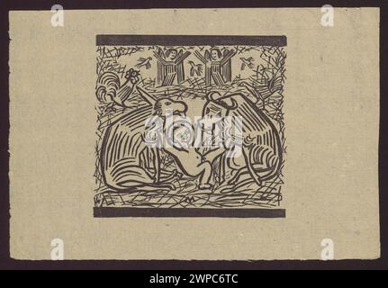 1924 Gemälde von Tadeusz Makowski mit dem Titel „Versuch“, ein Werk des polnischen Künstlers aus dem frühen 20. Jahrhundert. Stockfoto