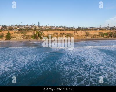 Sonnenuntergang in Encinitas California mit Drohne Stockfoto