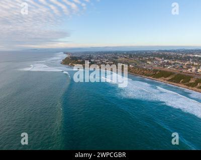 Sonnenuntergang in Encinitas California mit Drohne Stockfoto