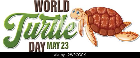 Farbenfrohe Vektorgrafik für den Welttag der Schildkröte, 23. Mai Stock Vektor