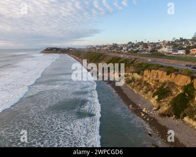 Sonnenuntergang in Encinitas California mit Drohne Stockfoto