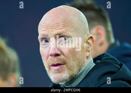 Matthias SAMMER, EX FCB Sportdirektor als Sky-Experte im Achtelfinale FC BAYERN MÜNCHEN - LAZIO ROM 3-0 der Fußball UEFA Champions League in der Saison 2023/2024 in München, 5. März 2024. Achtelfinale, FCB, München © Peter Schatz / Alamy Live News Stockfoto