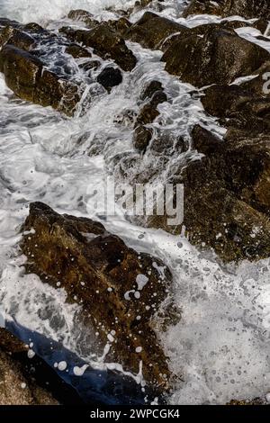 LaDigue Stones Rocky Beach Ocean Power Stockfoto