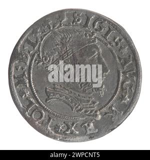 Litauischer Pfennig auf Halt Litauisch; Zygmunt II August (polnischer König; 1544-1572); 1545 (1545-00-00-1545-00-00); Stockfoto