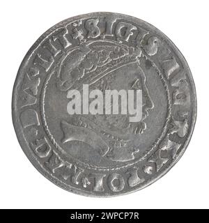 Litauischer Pfennig auf Halt Litauisch; Zygmunt II August (polnischer König; 1544-1572); 1546 (1545-00-00-1545-00-00); Stockfoto