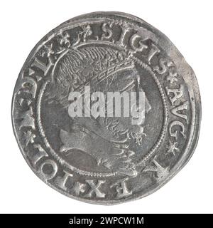 Litauischer Pfennig auf Halt Litauisch; Zygmunt II August (polnischer König; 1544-1572); 1545 (1545-00-00-1545-00-00); Stockfoto