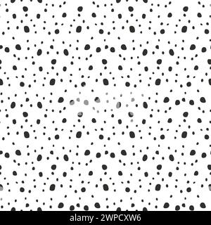 Nahtloses Muster mit schwarzen Punkten auf weißem Hintergrund Stock Vektor