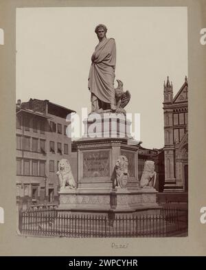 Denkmal für Dante Alighieri von Enrico Pazzi (1818-1899), gelegen an der Piazza Santa Croce, Florenz, geschaffen um 1870-1900. Stockfoto