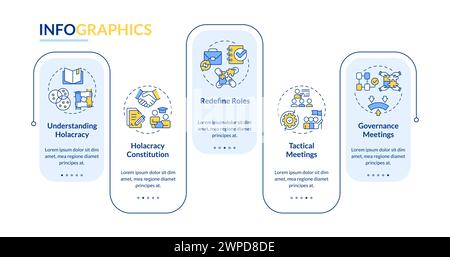 Strategie zur Implementierung von Infografikvorlagen für Rechtecke Stock Vektor