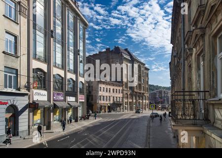 Straße Horodotska (Grodecka), Lemberg, Ukraine Stockfoto