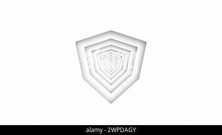 Abstrakte weiße 3D-Illustration mit quadratischem Würfel Stockfoto