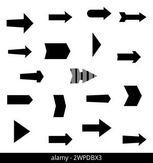 Satz schwarzer Pfeile. Vektorabbildung Stock Vektor