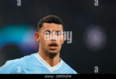 Etihad Stadium, Manchester, Großbritannien. März 2024. Matheus Nunes (Manchester City) spielt im Achtelfinale der Champions League, Manchester City gegen den FC Kopenhagen, im Etihad Stadium in Manchester, England. Kim Price/CSM/Alamy Live News Stockfoto