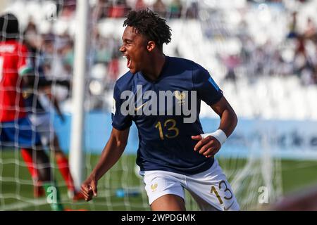 MENDOZA, ARGENTINIEN – 25. MAI: Wilson Odobert aus Frankreich feiert sein Tor bei der FIFA U20-Weltmeisterschaft Argentinien 2023 im Spiel Frankreich gegen Gambia Stockfoto