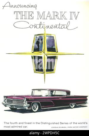 1958 Lincoln Continental Mark IV Werbung Stockfoto