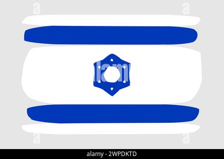 Israel Flagge - gemalte Design Vektor Illustration. Vektorpinselstil Stock Vektor