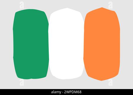 Irland Flagge - gemalte Design Vektor-Illustration. Vektorpinselstil Stock Vektor