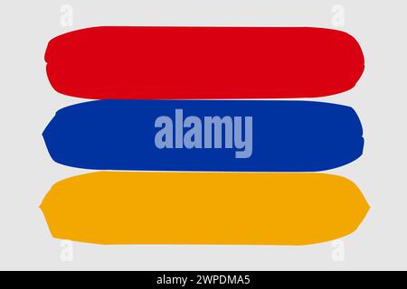 Armenien Flagge - gemalte Design Vektor Illustration. Vektorpinselstil Stock Vektor