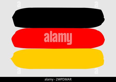 Deutschland Flagge - gemalte Design Vektor Illustration. Vektorpinselstil Stock Vektor