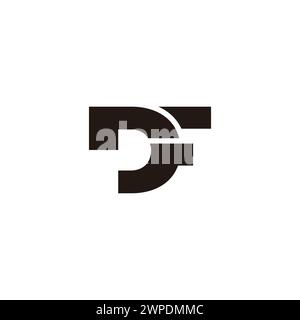 Letter df Simple Linked Geometric Motion Logo Vektor Stock Vektor