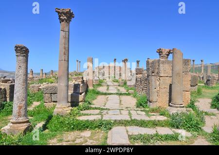 Christliches Viertel in der römischen Stadt Cuicul in Algerien Stockfoto