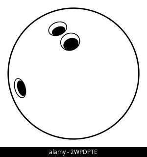 Bowlingkugel - schwarz-weiße Vektor-Silhouette Symbol Illustration, weißer Hintergrund Stock Vektor
