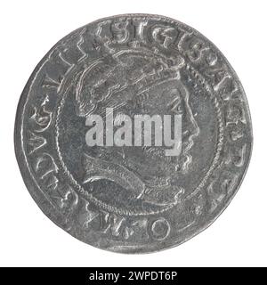 Litauischer Pfennig auf Halt Litauisch; Zygmunt II August (polnischer König; 1544-1572); 1546 (1545-00-00-1545-00-00); Stockfoto