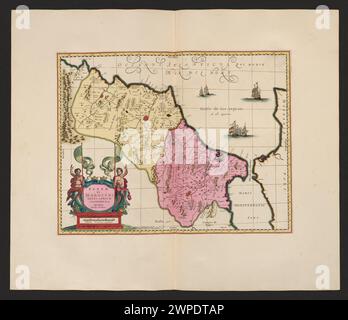 Karte der Königreiche Fès und Marokko in Afrika, beschrieben von Abraham Ortelius und veröffentlicht von Pieter Schenck und Gerard Valck im Jahr 1711, mit politischen Grenzen und geographischen Merkmalen. Stockfoto
