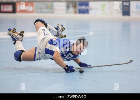 Vila Nova de Famalicão, 03/2024 - Riba d'Avehosted Fud Futebol Clube do Porto heute Abend im Pavilhão do Parque das Tílias - Riba d'an das Roundound des 16. Portugiesischen Pokals, Saison 2023/24. Goncalo Alves (Miguel Pereira/Global Imagens) Credit: Atlantico Press/Alamy Live News Stockfoto