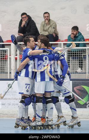 Vila Nova de Famalicão, 06/2024 - Riba d'Avehosted Fud Futebol Clube do Porto heute Abend im Pavilhão do Parque das Tílias - Riba d'an das Roundound des 16. Portugiesischen Pokals, Saison 2023/24. Diogo Barata feiert das Tor. (Miguel Pereira/Global Imagens) Credit: Atlantico Press/Alamy Live News Stockfoto